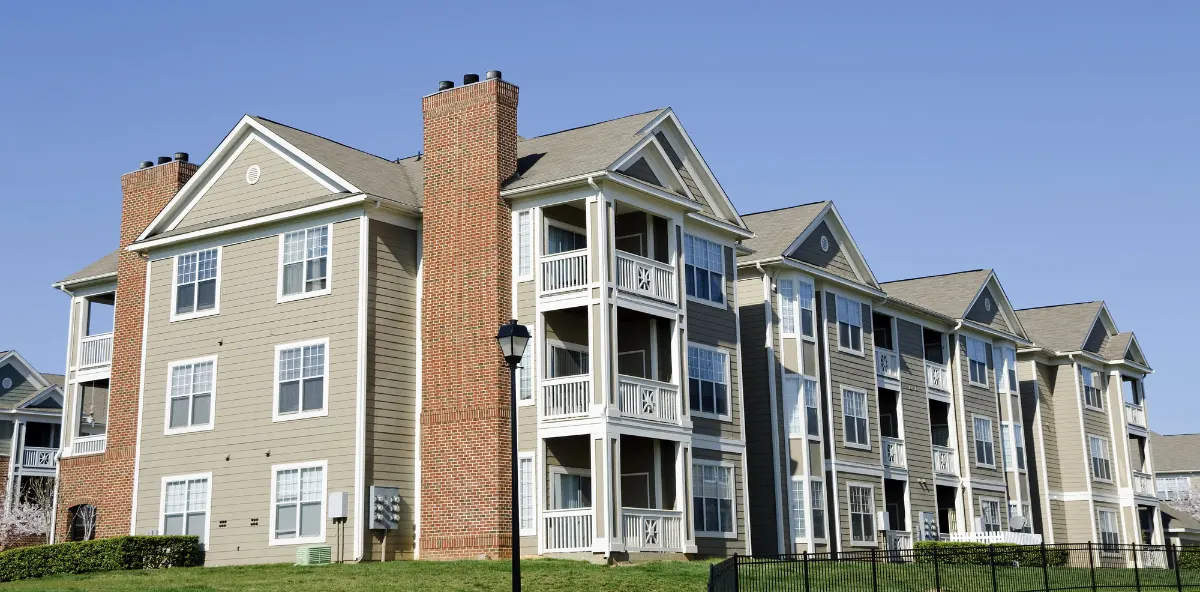 Apartment block roofing